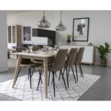 QUVIO Eetkamerstoel Florence – Lichtbruin en Zwart – Set van 2