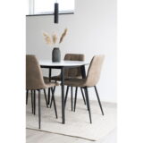 QUVIO Eetkamerstoel Florence – Lichtbruin en Zwart – Set van 2