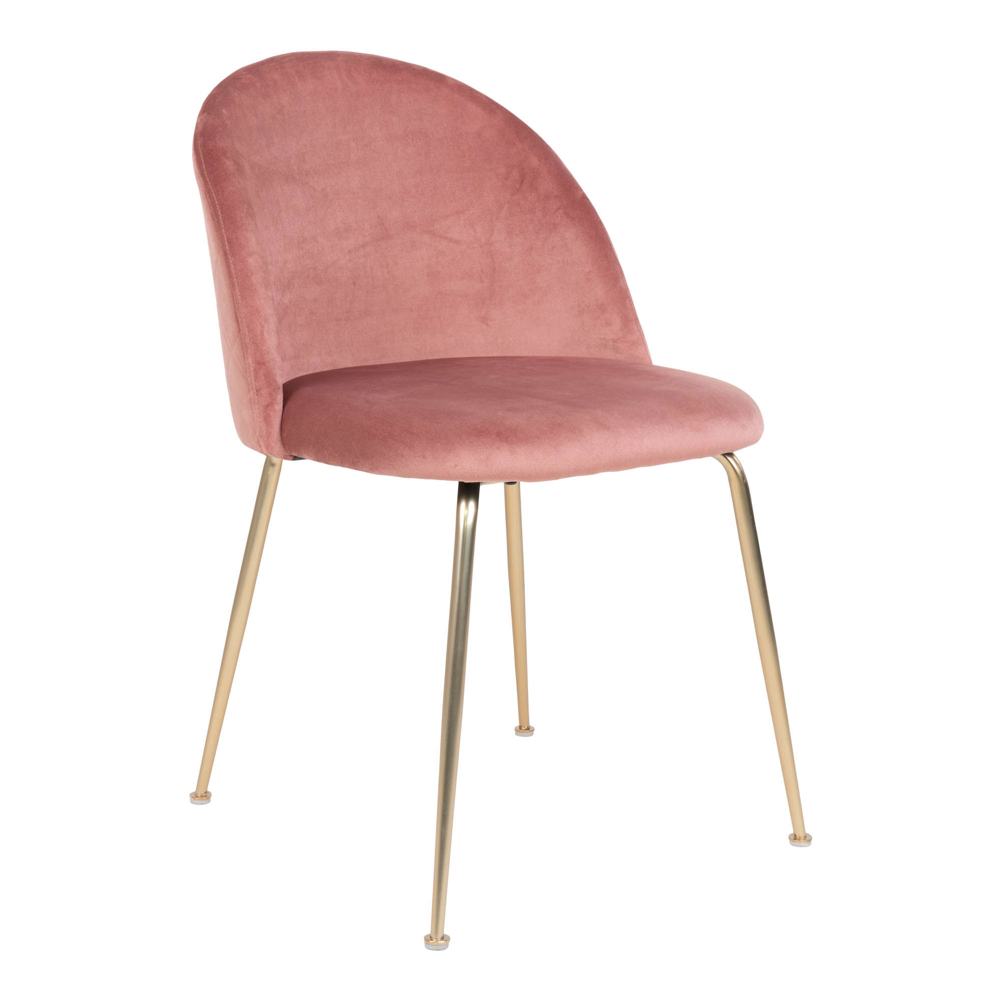 QUVIO Eetkamerstoelen fluweel 2-pack – Gammelroze en zwart – Elegant design