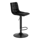 QUVIO Barstoel Florence – Verstelbare Zithoogte – Zwart Fluweel – Set van 2