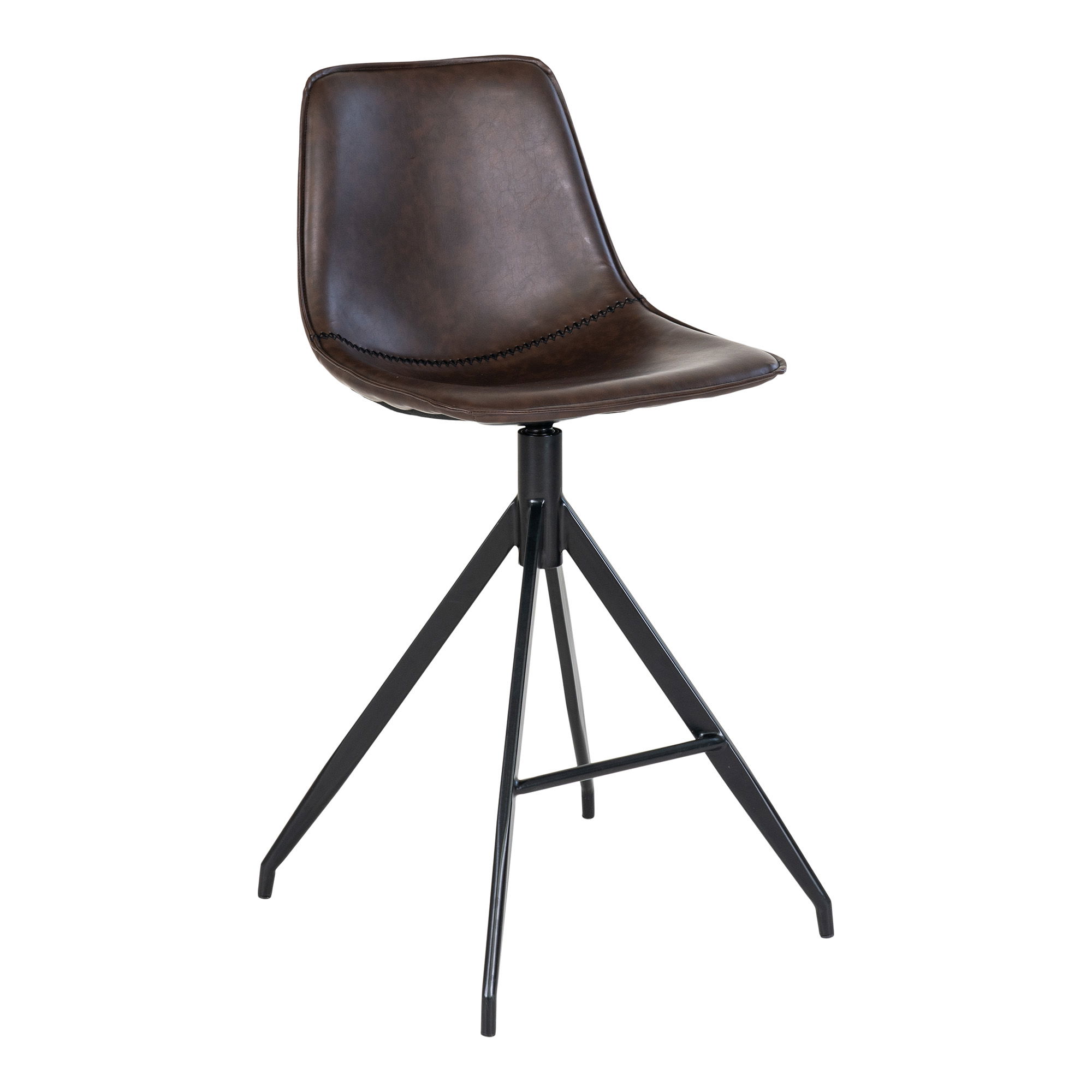 QUVIO Barstoel Monaco – PU-leer – Bruin – Set van 2