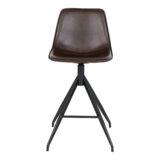 QUVIO Barstoel Monaco – PU-leer – Bruin – Set van 2
