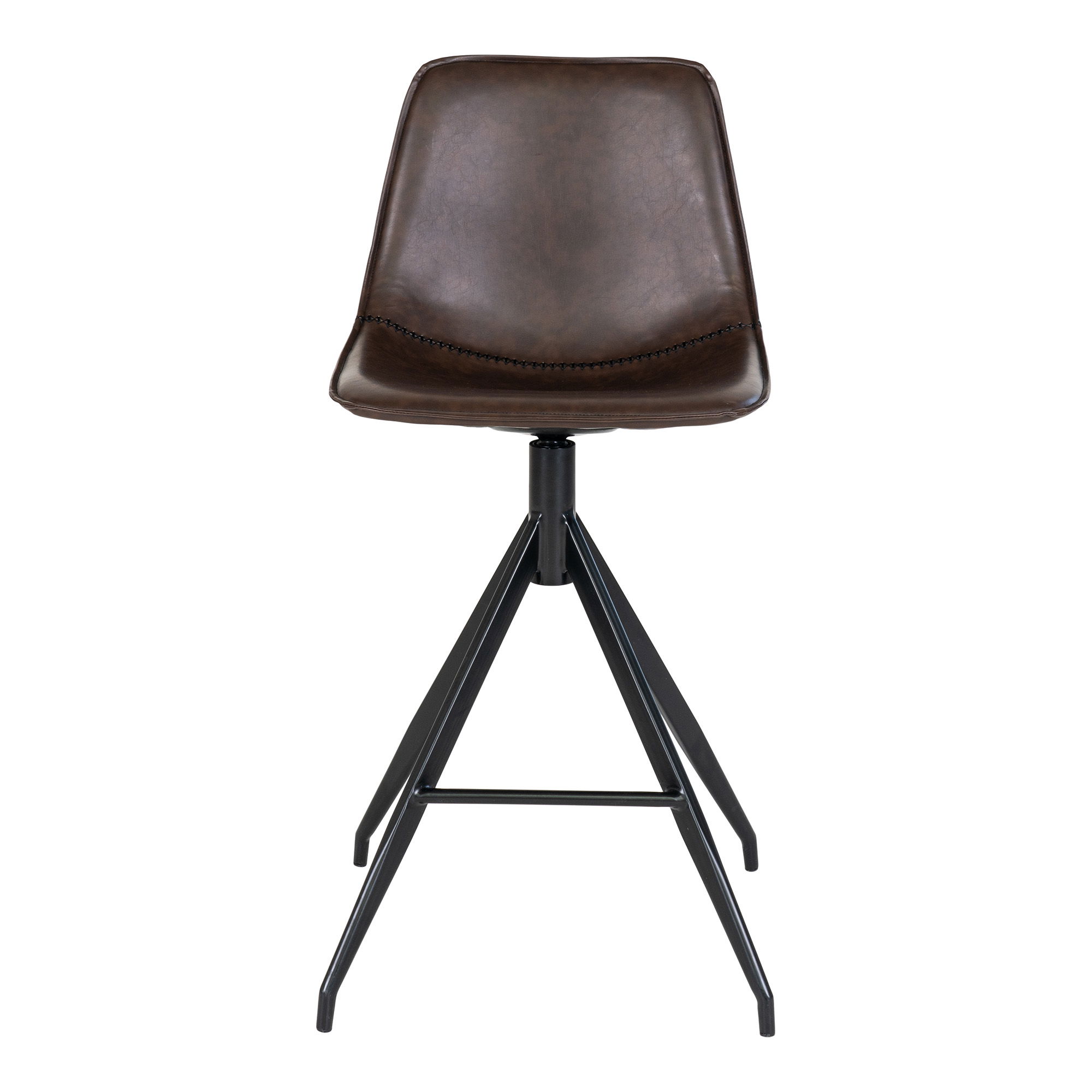 QUVIO Barstoel Monaco – PU-leer – Bruin – Set van 2