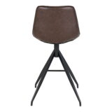QUVIO Barstoel Monaco – PU-leer – Bruin – Set van 2