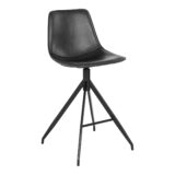 2 stuks QUVIO Barstoel Monaco – Zwart – PU-leer en Staal