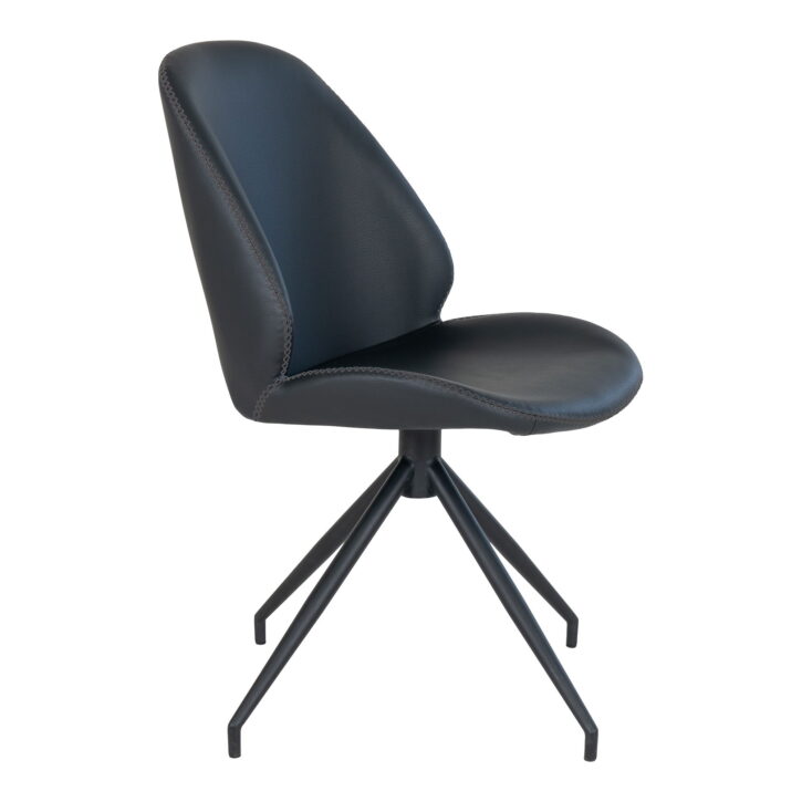 QUVIO Eetkamerstoel Monte Carlo – Zwart – Draaibaar – Ergonomisch Design – Set van 2