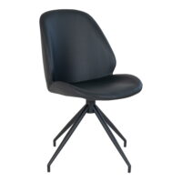 QUVIO Eetkamerstoel Monte Carlo – Zwart – Draaibaar – Ergonomisch Design – Set van 2