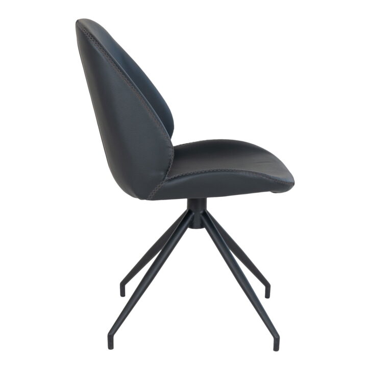 QUVIO Eetkamerstoel Monte Carlo – Zwart – Draaibaar – Ergonomisch Design – Set van 2