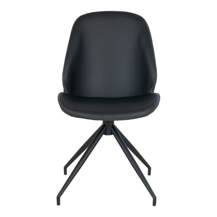 QUVIO Eetkamerstoel Monte Carlo – Zwart – Draaibaar – Ergonomisch Design – Set van 2