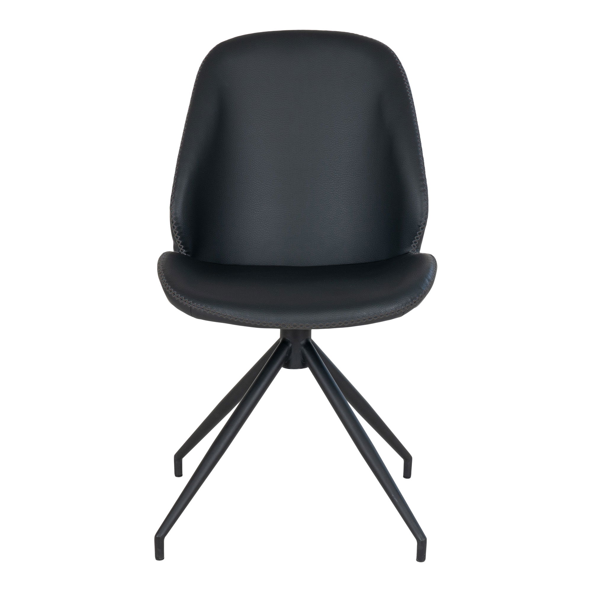 QUVIO Eetkamerstoel Monte Carlo – Zwart – Draaibaar – Ergonomisch Design – Set van 2