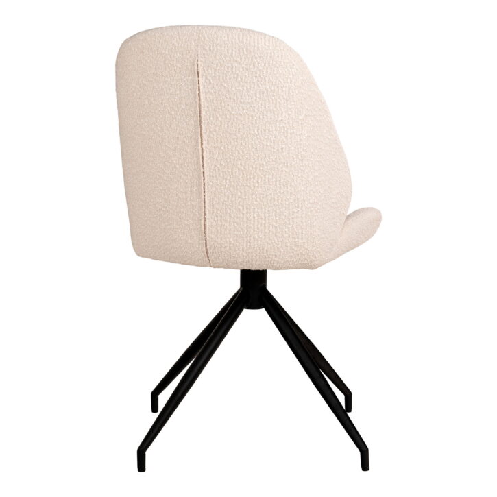 QUVIO Eetkamerstoel Monte Carlo – Bouclé – Wit – Draaibaar – Set van 2
