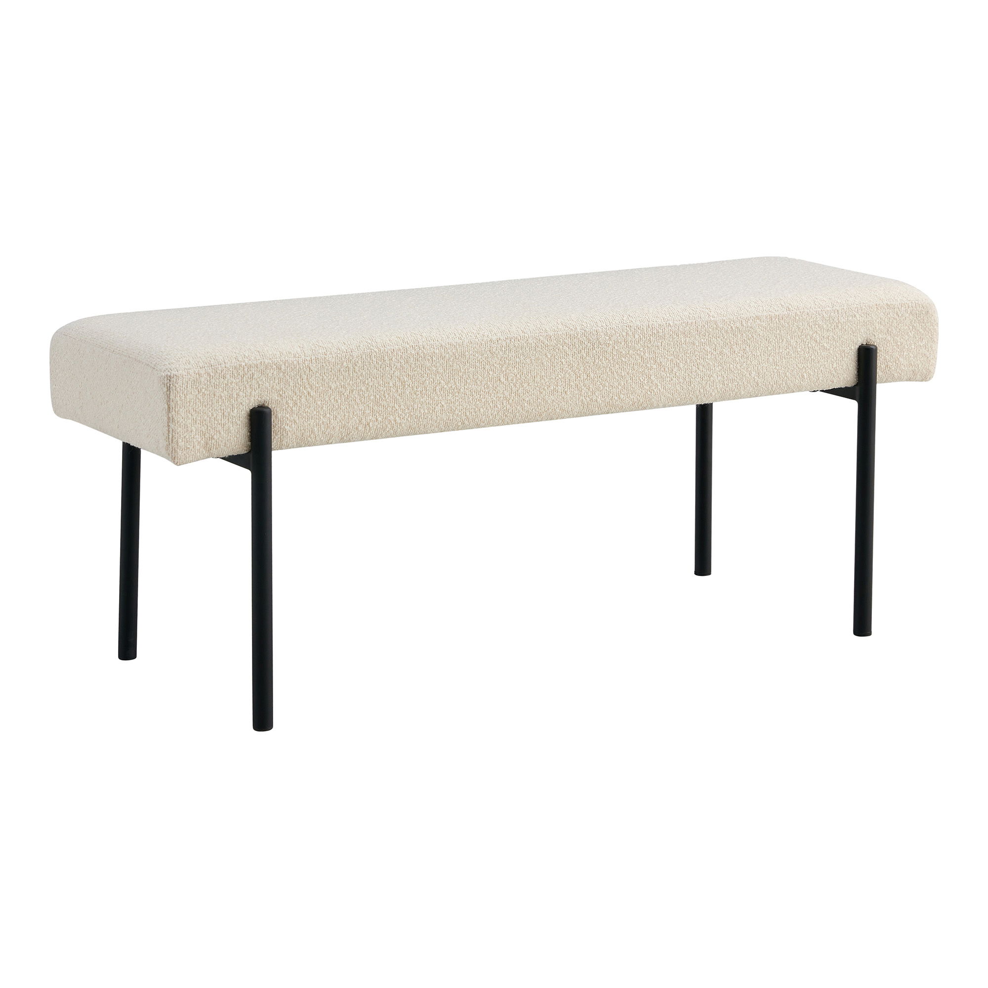 QUVIO Teddy hal bankje – Staal – Wit