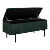 QUVIO Fluwelen Bankje met Opbergruimte – Groen – 95×36,5×46 cm