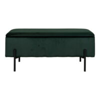 QUVIO Fluwelen Bankje met Opbergruimte – Groen – 95×36,5×46 cm