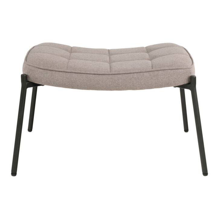 QUVIO Voetensteun krukje – 100% Polyester – Staal – Grenenhout – Steenkleur