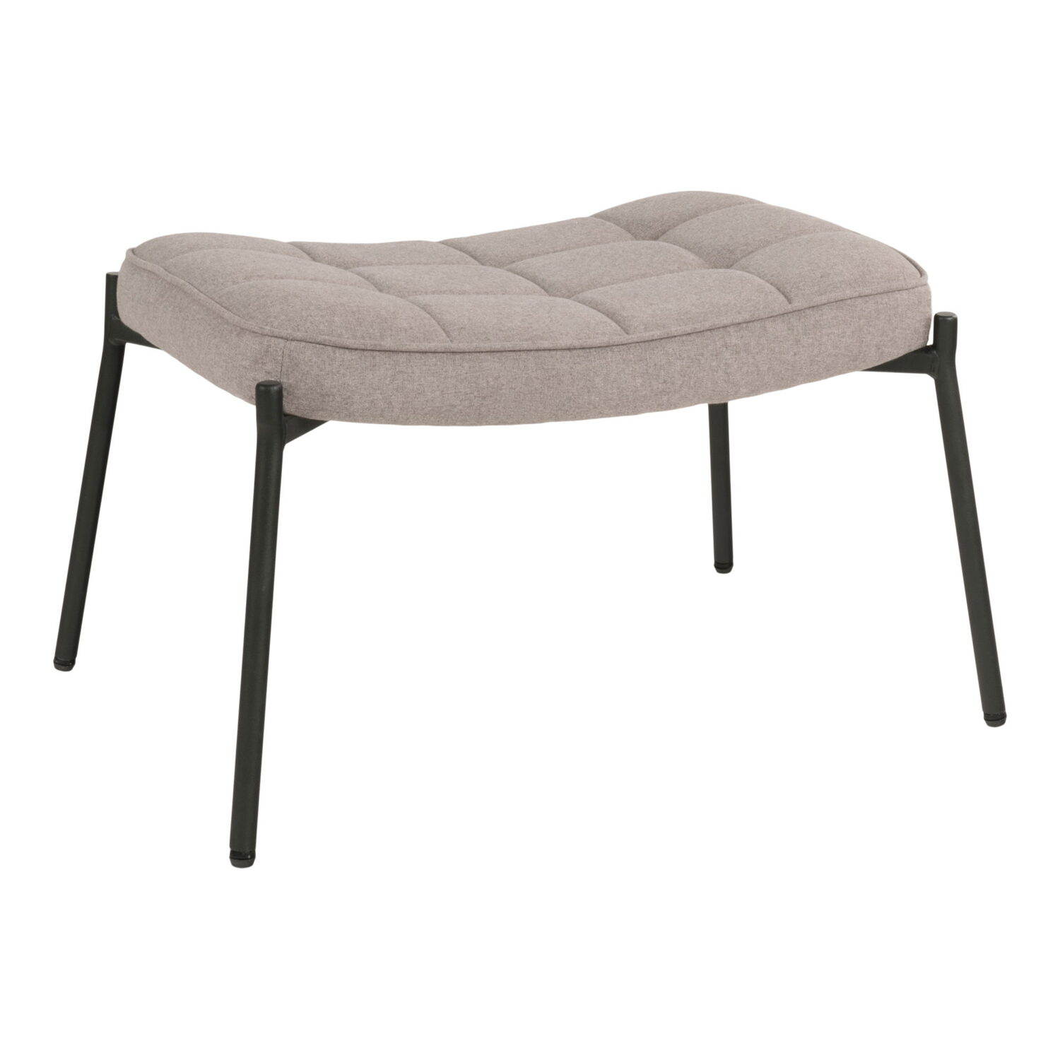 QUVIO Voetensteun krukje – 100% Polyester – Staal – Grenenhout – Steenkleur