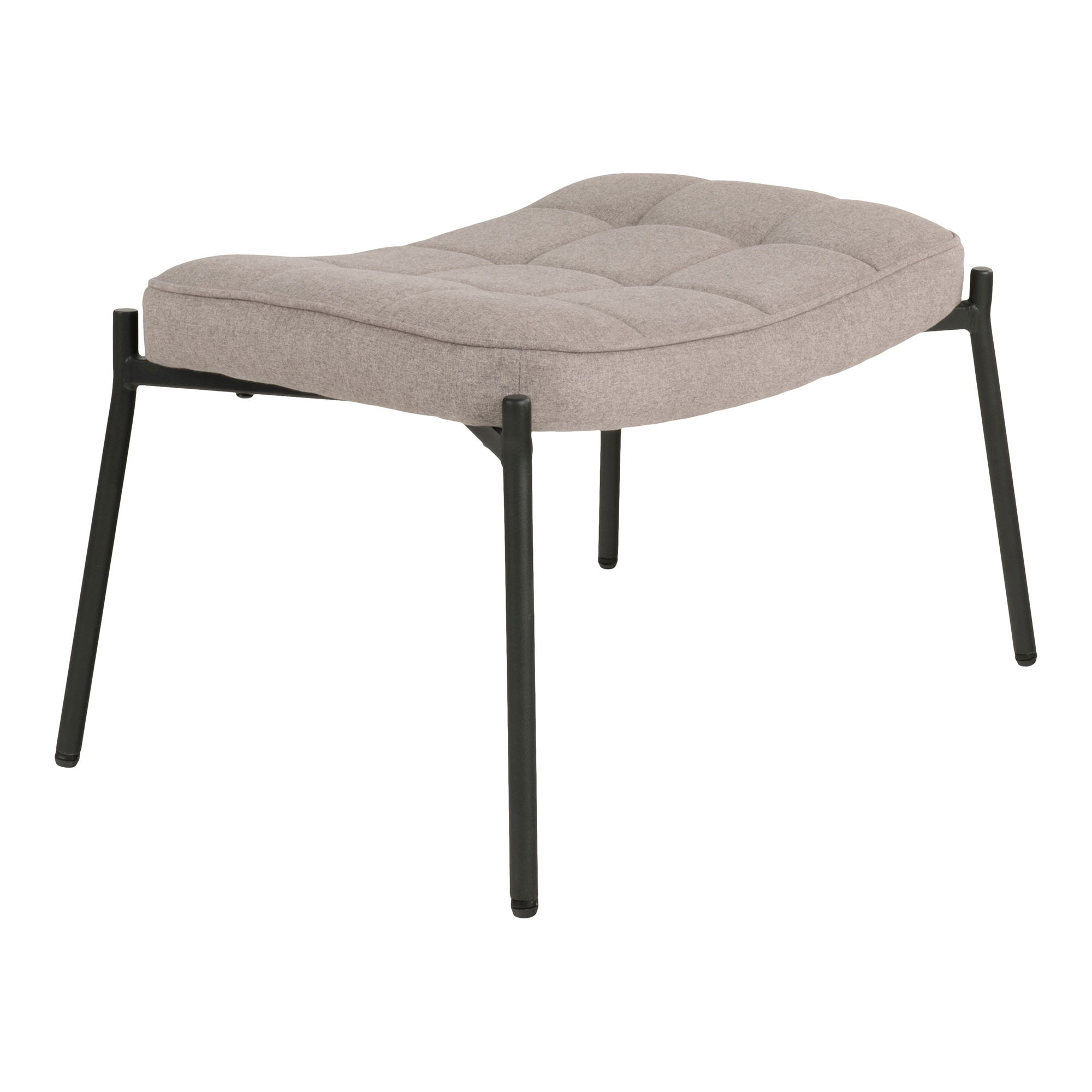 QUVIO Voetensteun krukje – 100% Polyester – Staal – Grenenhout – Steenkleur