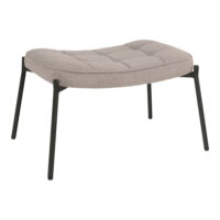 QUVIO Voetensteun krukje – 100% Polyester – Staal – Grenenhout – Steenkleur