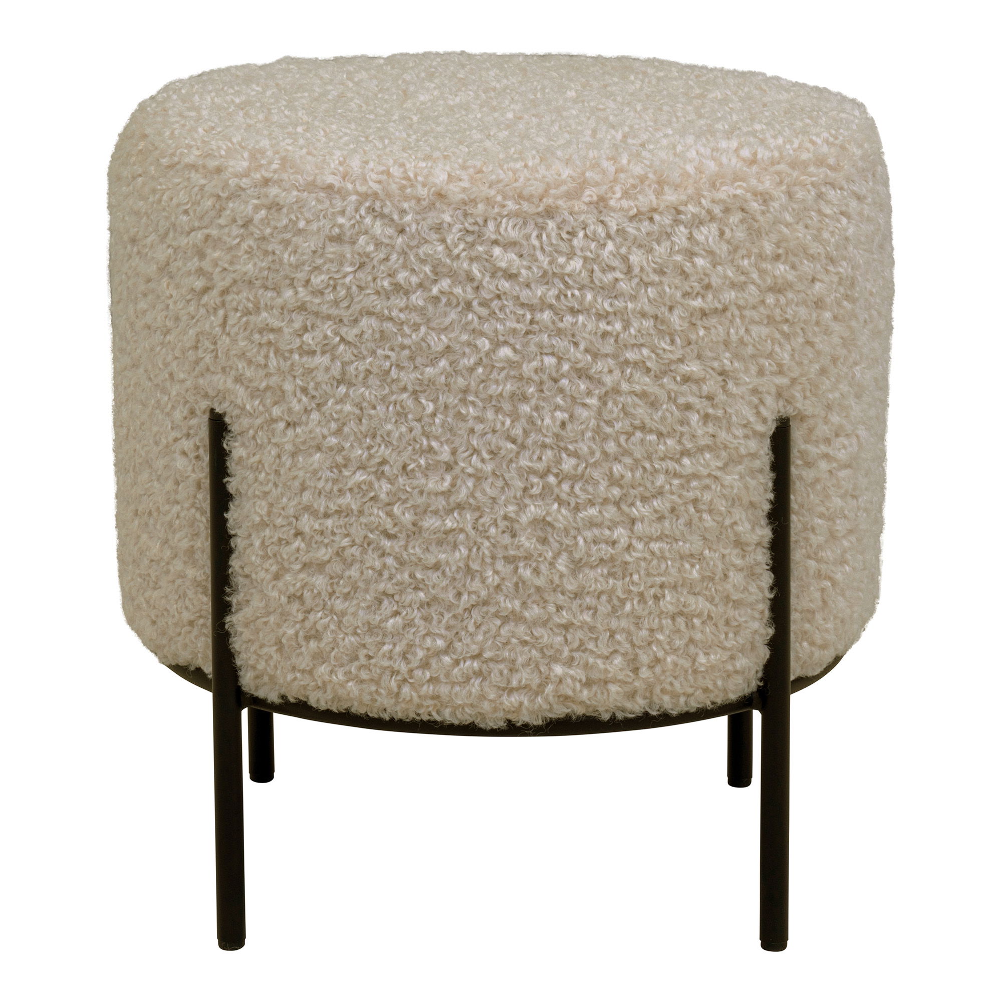 QUVIO Poef – Teddy – Grijs-bruin