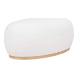 QUVIO Poef New York – Stijlvol en Comfortabel – Witte Bouclé Stof – 54,5×88,5×36 cm