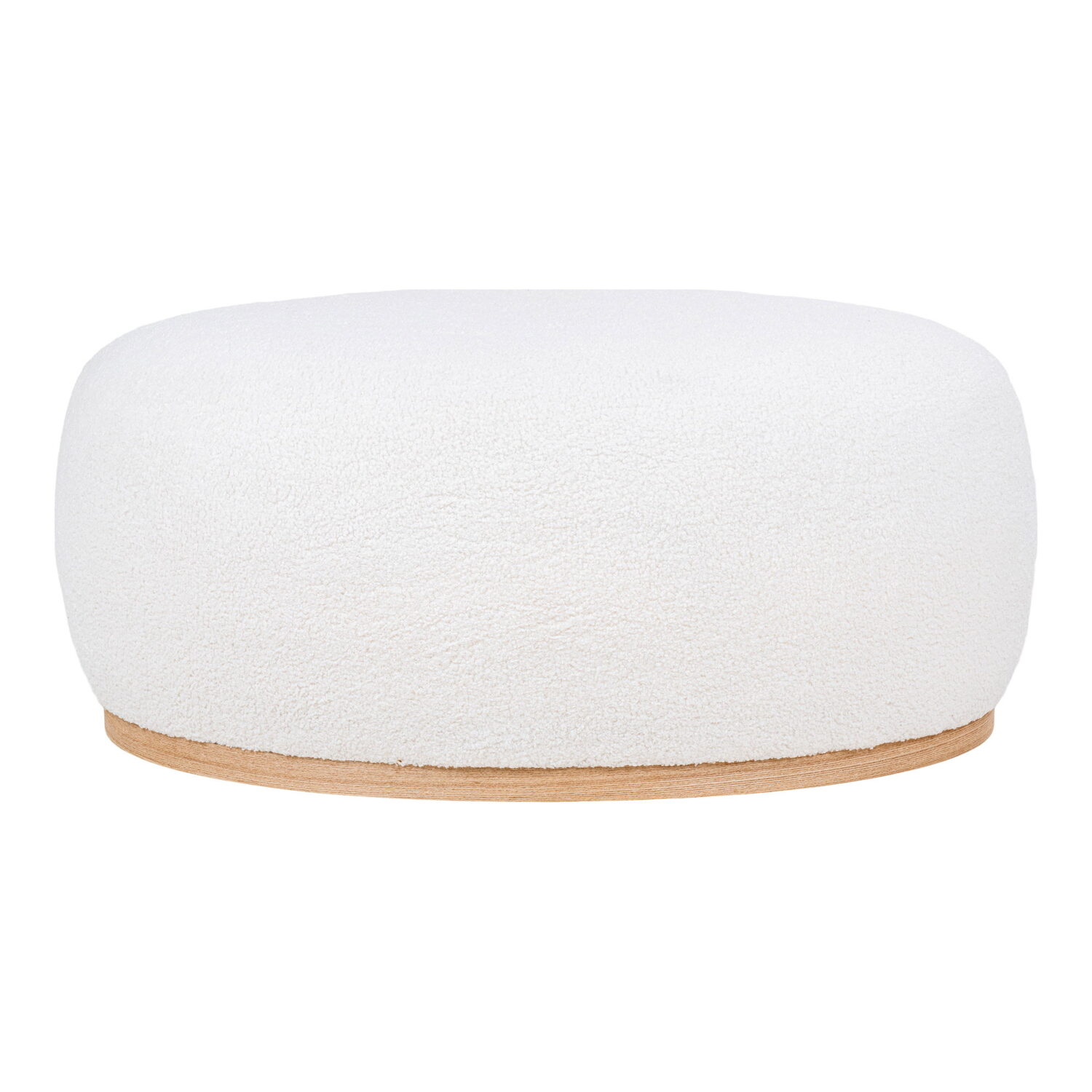 QUVIO Poef New York – Stijlvol en Comfortabel – Witte Bouclé Stof – 54,5×88,5×36 cm