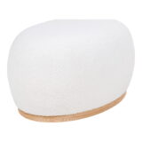 QUVIO Poef New York – Stijlvol en Comfortabel – Witte Bouclé Stof – 54,5×88,5×36 cm