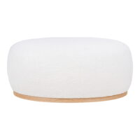 QUVIO Poef New York – Stijlvol en Comfortabel – Witte Bouclé Stof – 54,5×88,5×36 cm