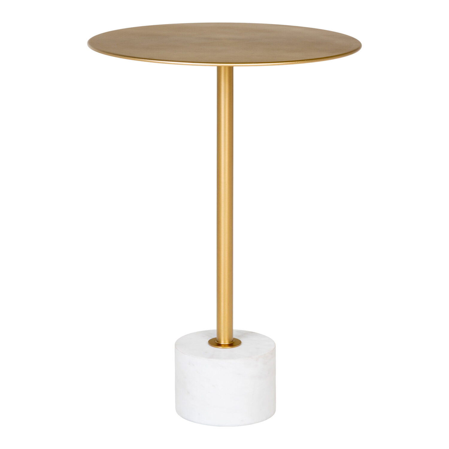QUVIO Bijzettafel – Marmer – Ø41×58 cm – Goud