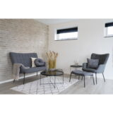 QUVIO Salontafel – Zwart Staal – Glas – Ø70 x h 40 cm