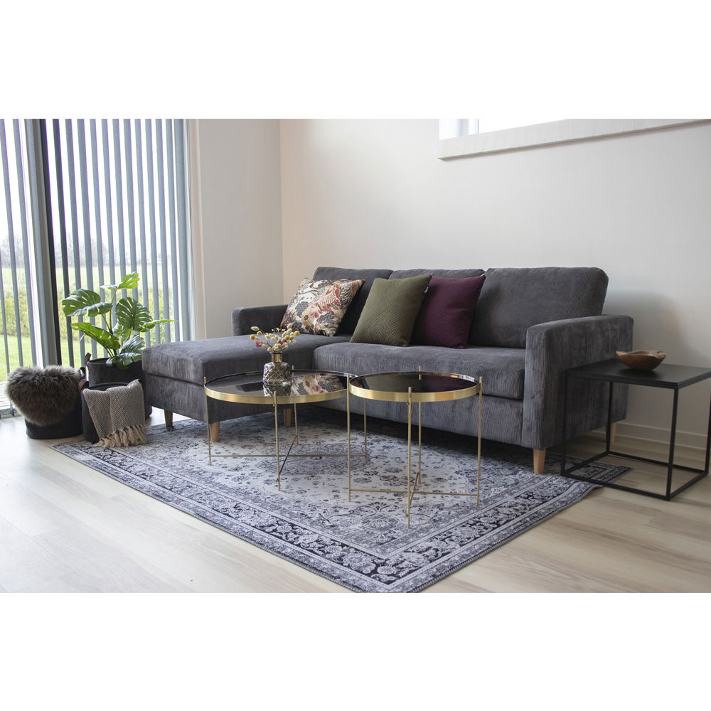 QUVIO Bijzettafel Gothenburg – Zwart – 45x45x45 cm – Staal en Spaanplaat