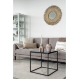QUVIO Bijzettafel Gothenburg – Zwart – 45x45x45 cm – Staal en Spaanplaat
