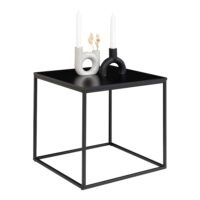 QUVIO Bijzettafel Gothenburg – Zwart – 45x45x45 cm – Staal en Spaanplaat