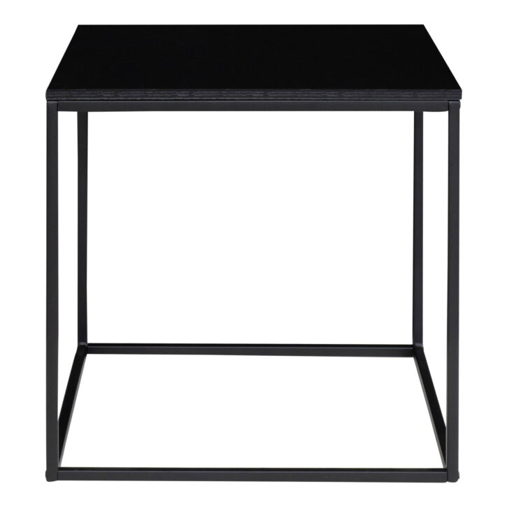 QUVIO Bijzettafel Gothenburg – Zwart – 45x45x45 cm – Staal en Spaanplaat