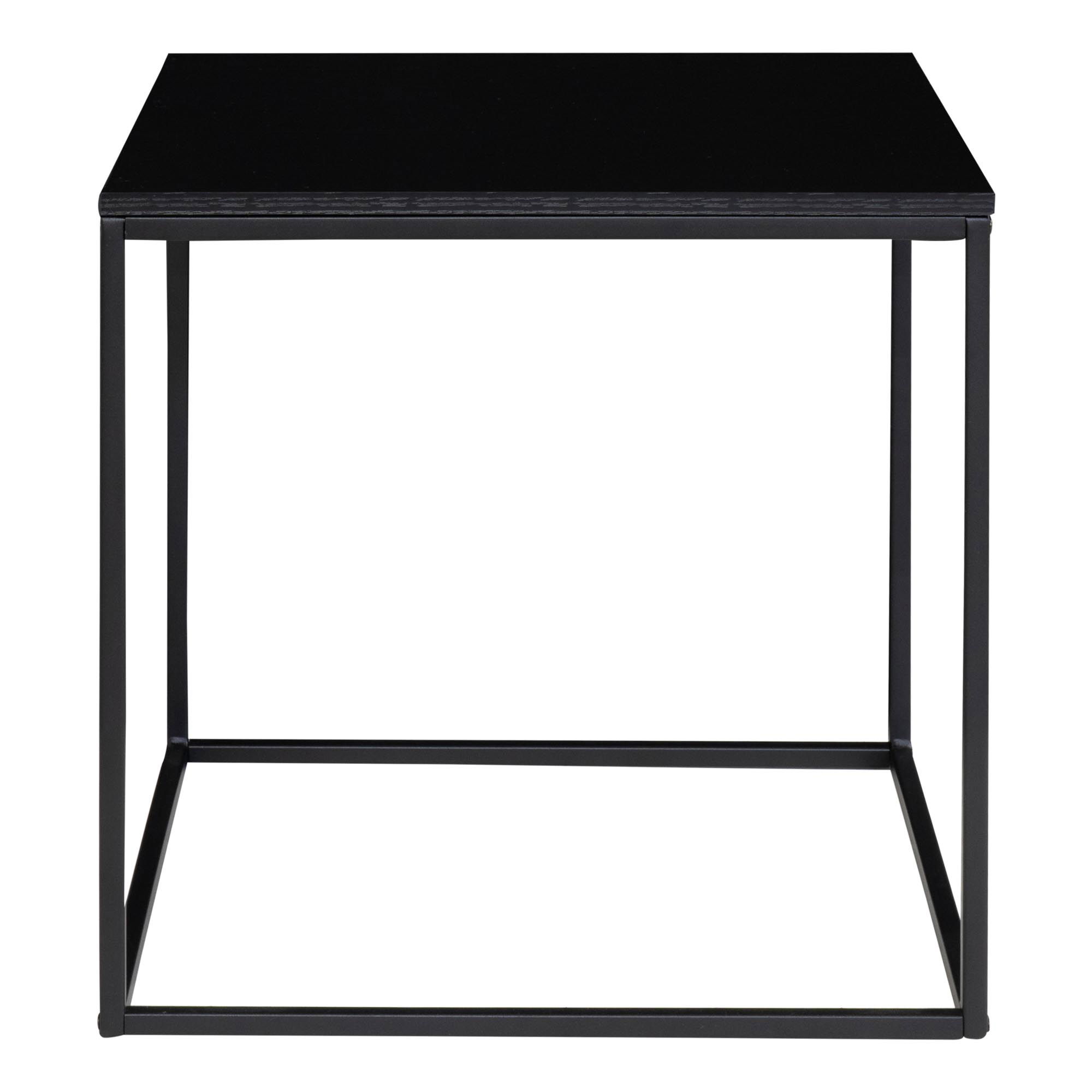 QUVIO Bijzettafel Gothenburg – Zwart – 45x45x45 cm – Staal en Spaanplaat