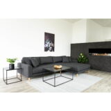 QUVIO Salontafel Gothenburg – Zwart – 60x90x45 cm – Staal en Spaanplaat