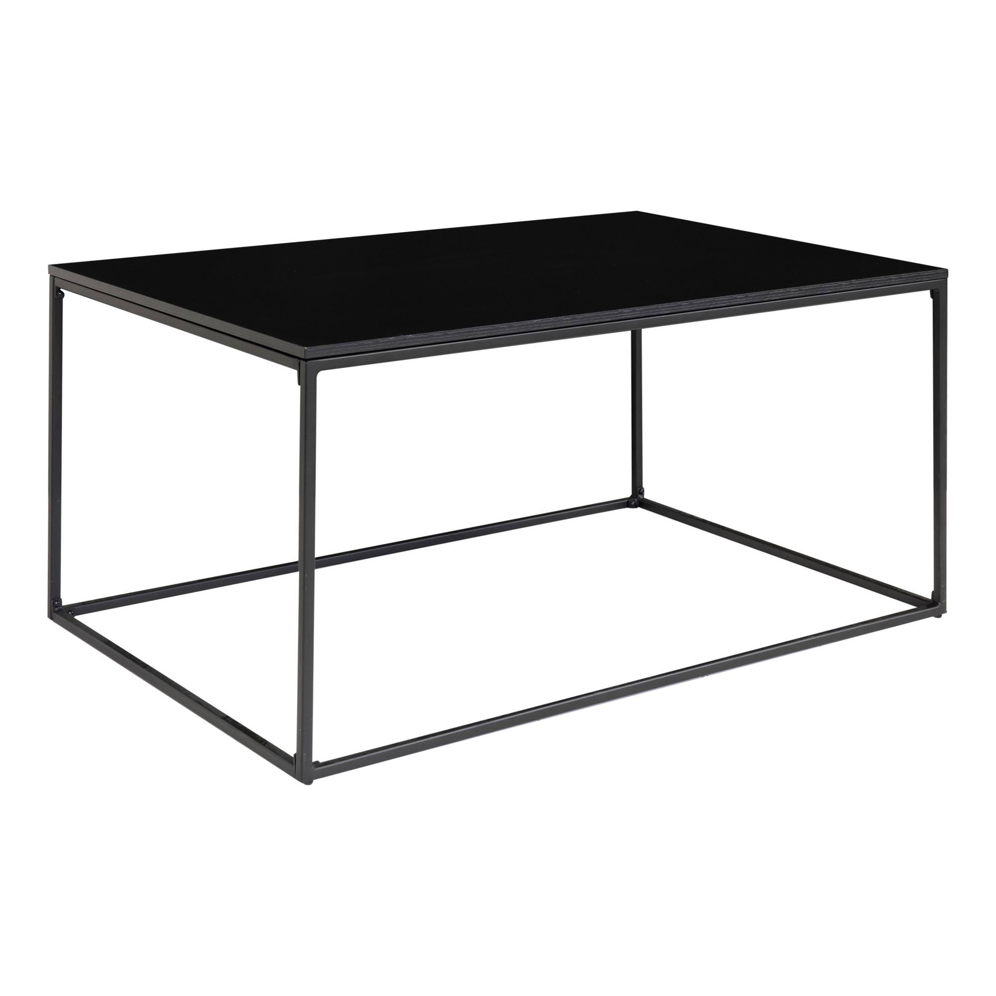 QUVIO Salontafel Gothenburg – Zwart – 60x90x45 cm – Staal en Spaanplaat