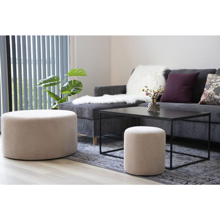 QUVIO Salontafel Gothenburg – Zwart – 60x90x45 cm – Staal en Spaanplaat