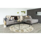 QUVIO Salontafel Gothenburg – Zwart – 60x90x45 cm – Staal en Spaanplaat