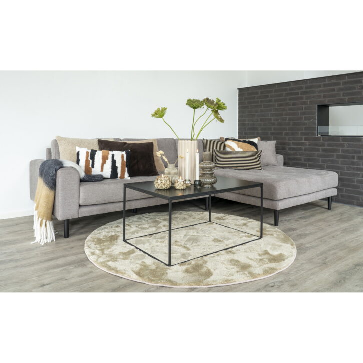 QUVIO Salontafel Gothenburg – Zwart – 60x90x45 cm – Staal en Spaanplaat