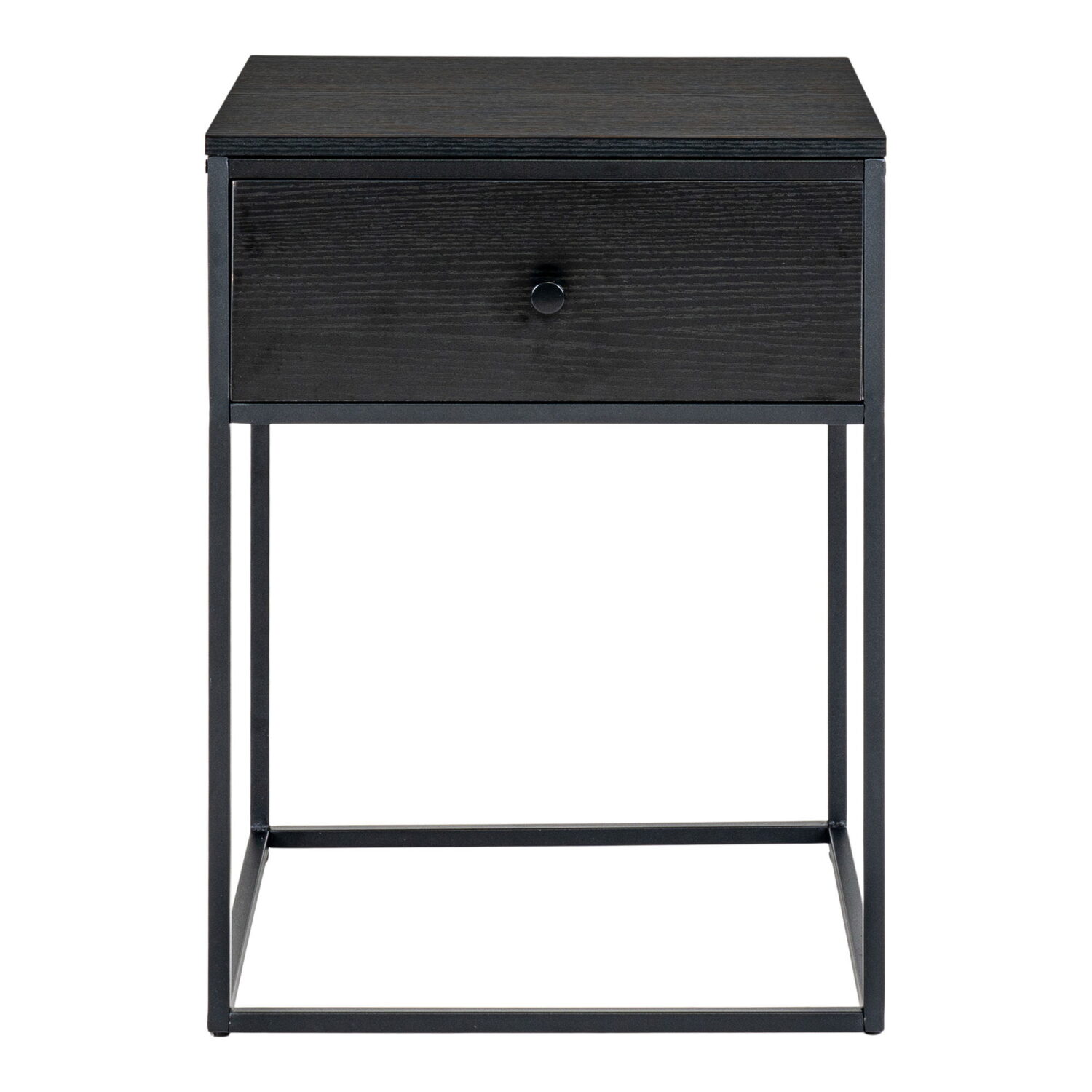 QUVIO Nachtkastje zwart – Zwart – Staal – 40x40x55 cm – 1 lade