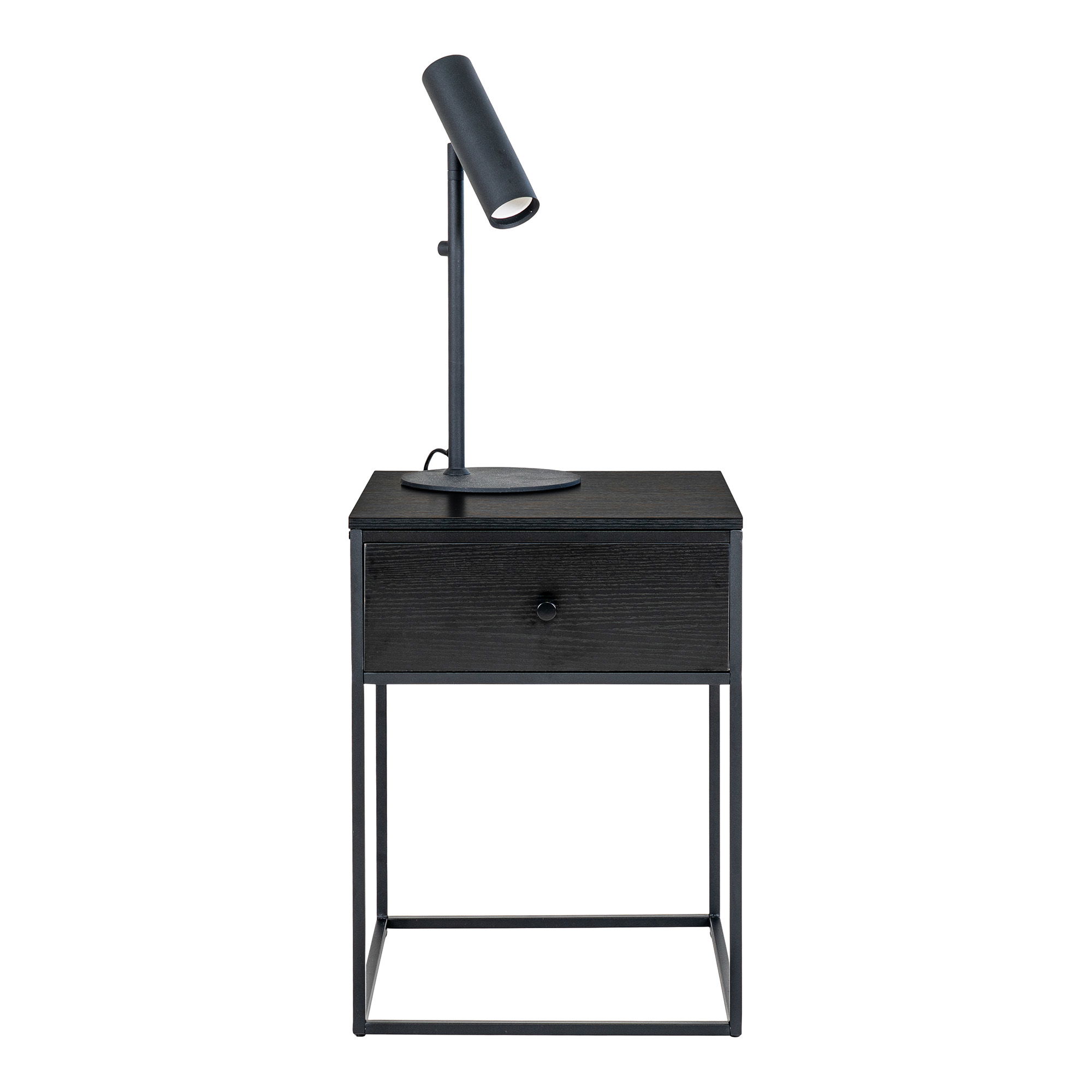 QUVIO Nachtkastje zwart – Zwart – Staal – 40x40x55 cm – 1 lade