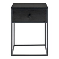 QUVIO Nachtkastje zwart – Zwart – Staal – 40x40x55 cm – 1 lade