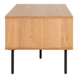 QUVIO Salontafel Tallinn – Eikenfineer – Zwarte metalen poten – 2 lades