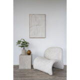 QUVIO Marmeren bijzettafel – Marmerlook – 40x40x45 cm – MDF en Decorpapier – Beige