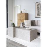 QUVIO Marmeren bijzettafel – Marmerlook – 40x40x45 cm – MDF en Decorpapier – Beige