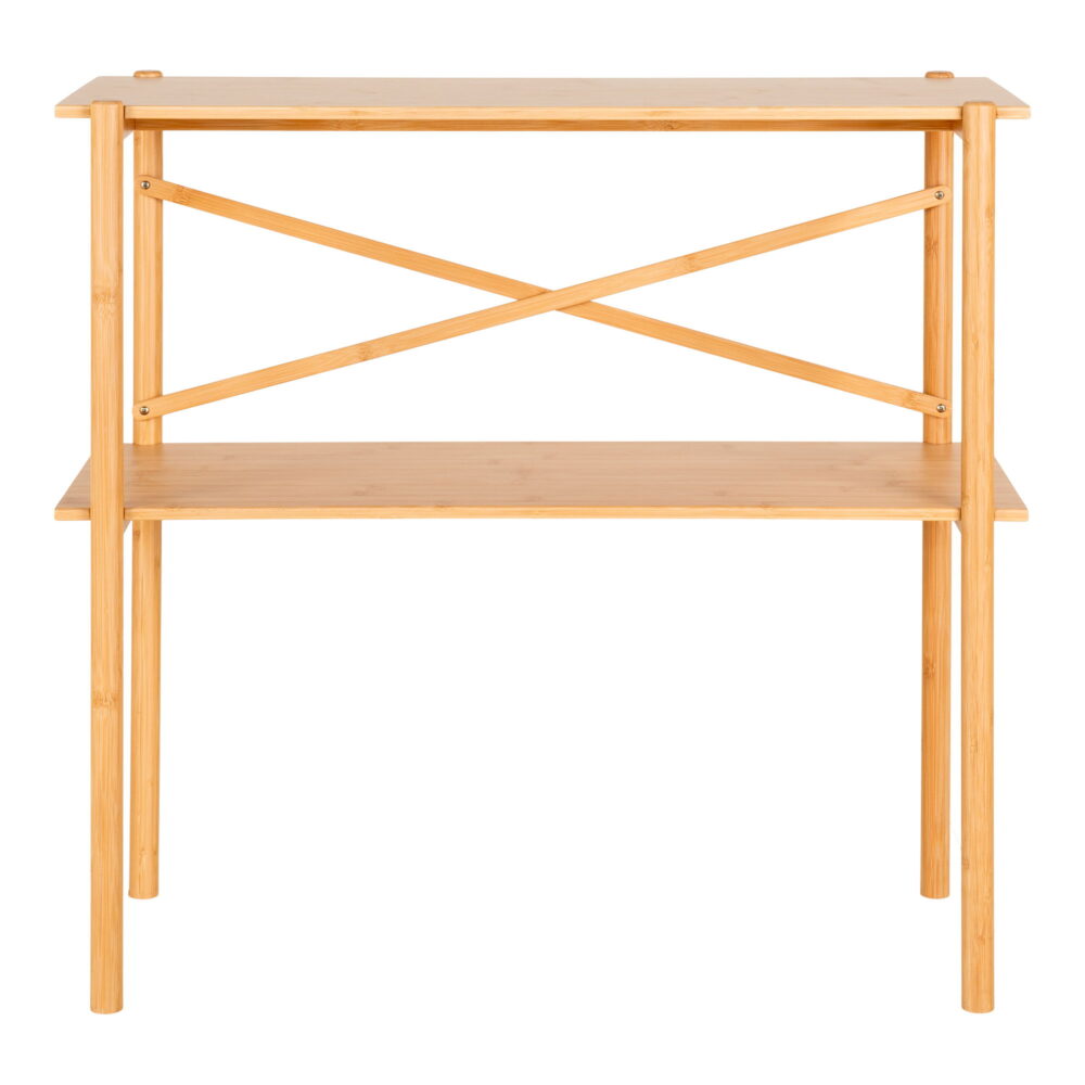 QUVIO Bijzettafel – Bamboe – 83x32x80,5 cm – Naturel