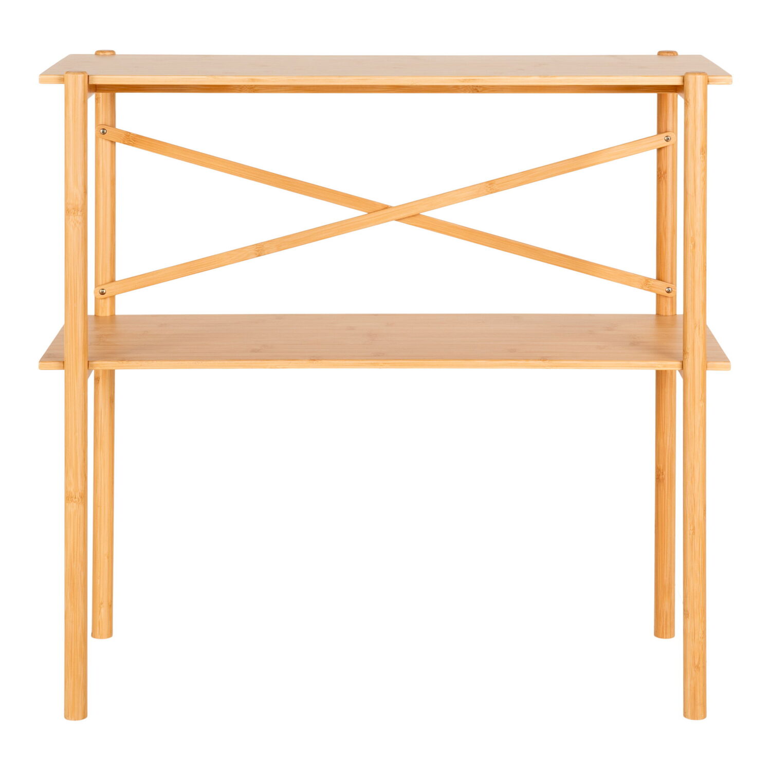 QUVIO Bijzettafel – Bamboe – 83x32x80,5 cm – Naturel