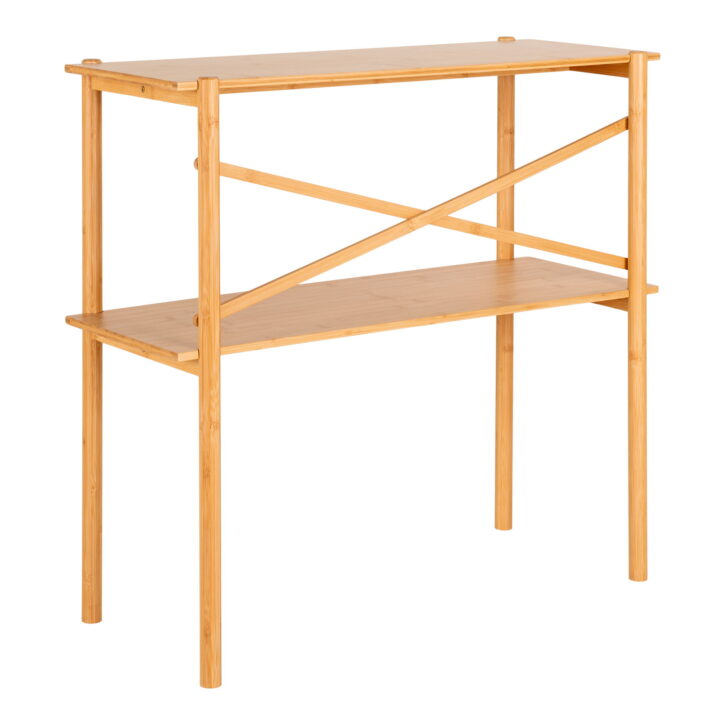 QUVIO Bijzettafel – Bamboe – 83x32x80,5 cm – Naturel