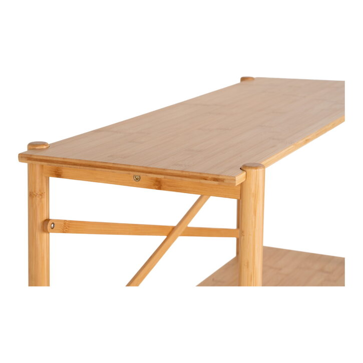 QUVIO Bijzettafel – Bamboe – 83x32x80,5 cm – Naturel