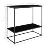 QUVIO Bijzettafel industrieel – 2 Planken  – 80x36x80 cm – Staal – Zwart